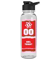 Clear School Spirit Water Bottle 24oz - Red White