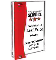 7 1/2" Ruby Wave Accent Acrylic