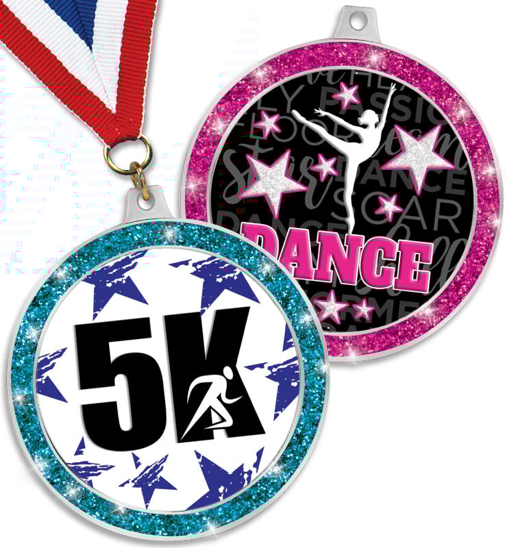 2 1/2" Glitter Insert Medals