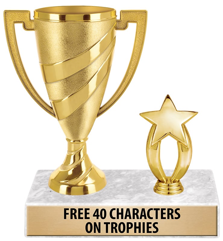 Swirl Cup Trophy With Star Trim