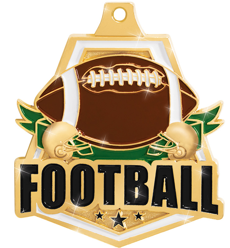 2" Football Shiny Captain Medals