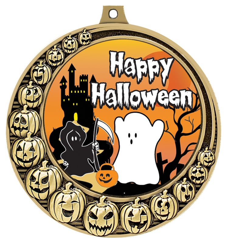2 3/4" Crescent Halloween Insert Medal