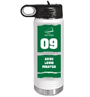 White School Spirit Water Bottle 20oz - Green White