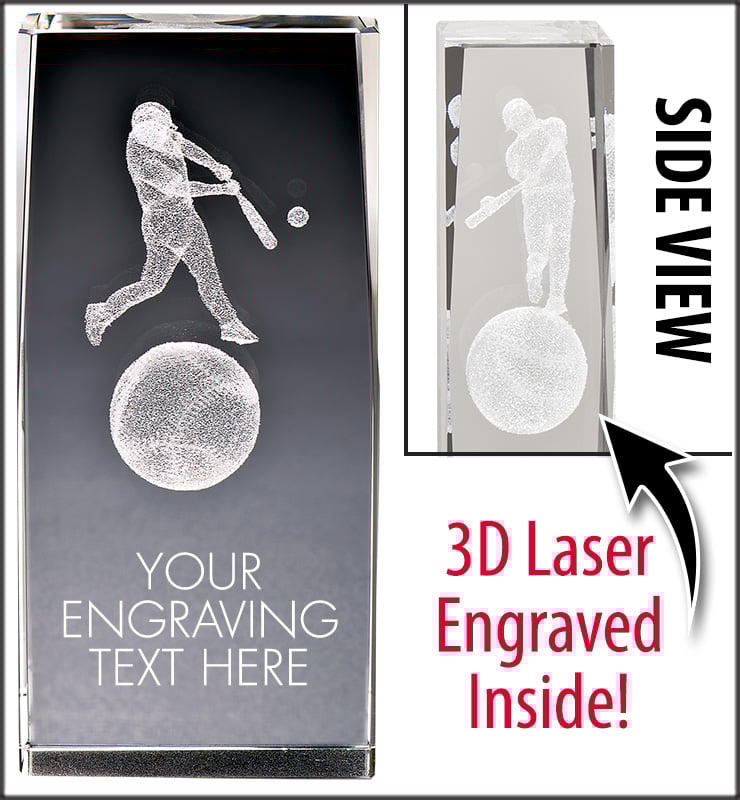 Baseball 3D Laser Crystal