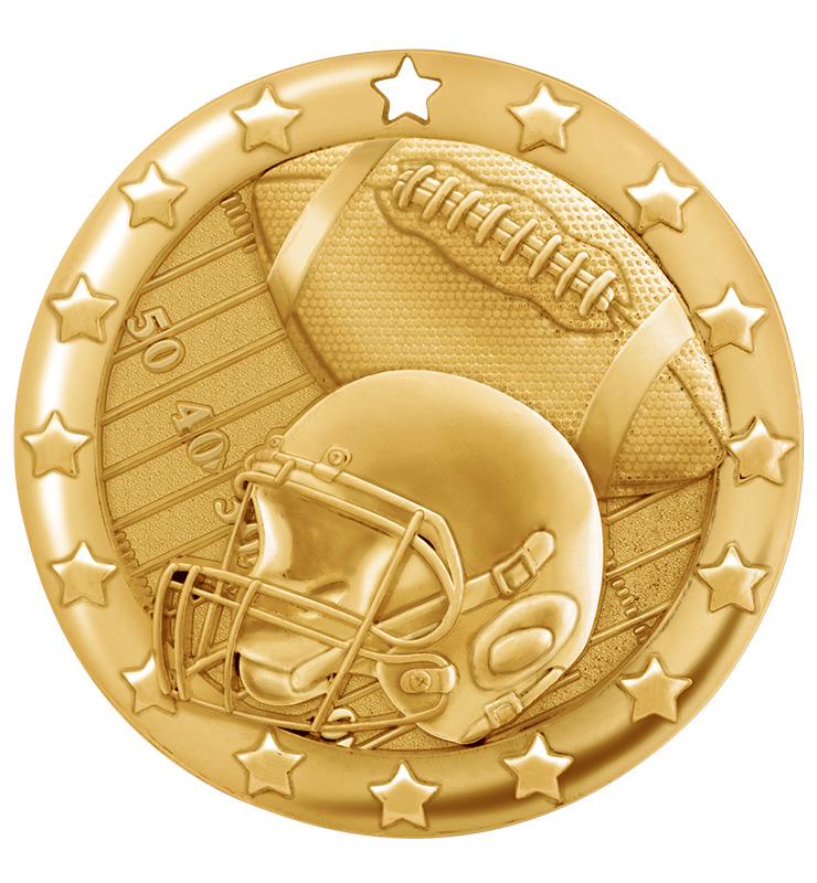 2" Football Blaze Medals