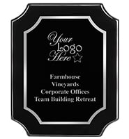 Scalloped Piano Ebony Silver Border Plaque