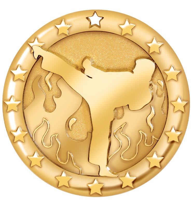 2" Karate Blaze Medal