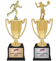 20" Gold Metal Cup Trophy With Figure