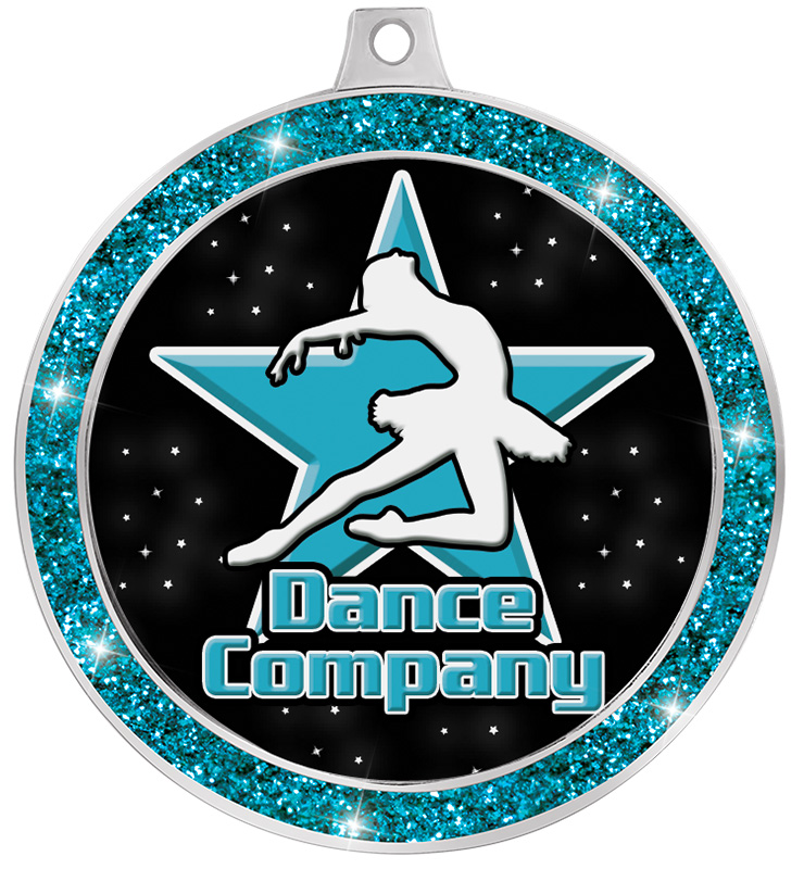 2 1/2" Teal Glitter Insert Medal