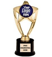 8" Gold Star Custom Insert Deluxe Trophy
