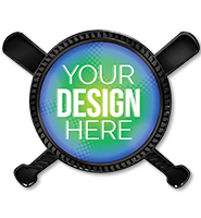 1.75" Black Bats Baseball Insert Pin