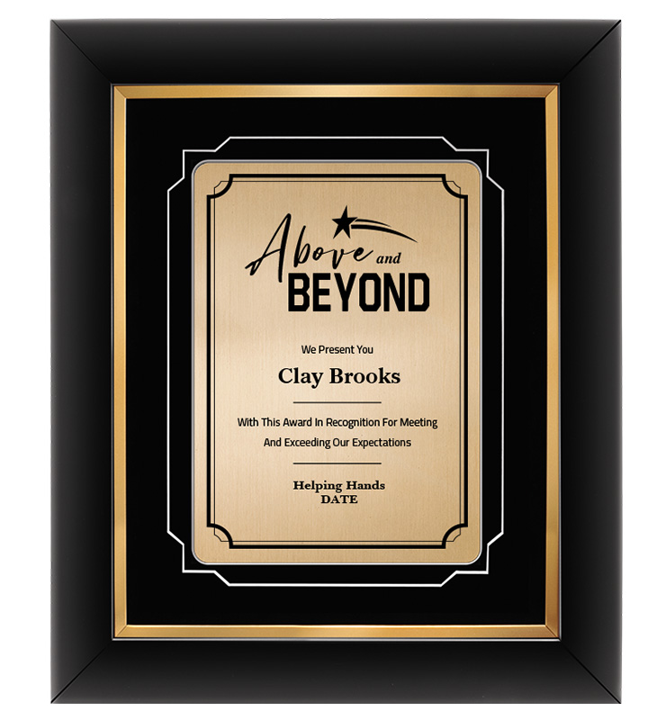Above & Beyond Gold Decor Frame Plaque