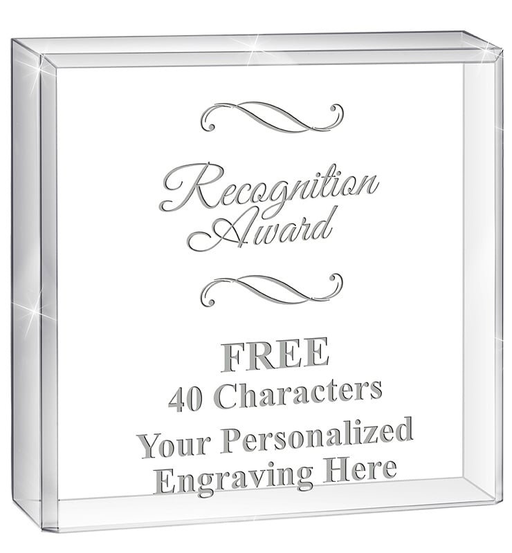 Crystal Standing Square Paperweight