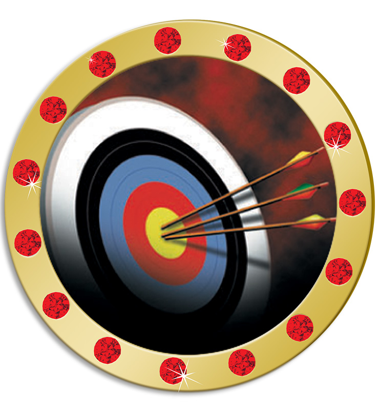 1.3" Red Rhinestone Insert Pin