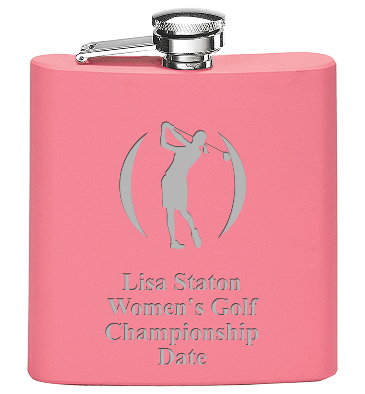 Golf Pink Stainless Steel Flask