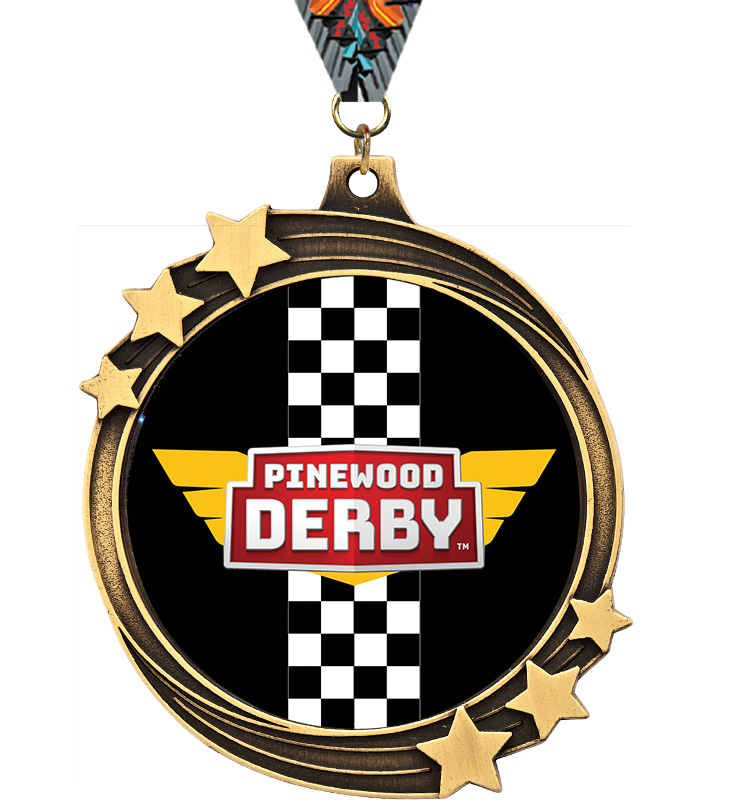 2 1/2" Gold Shooting Star Medal