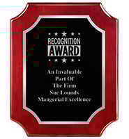 Scalloped Piano Rosewood Silver Border Plaque