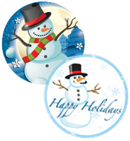 2" Happy Holiday Stickers