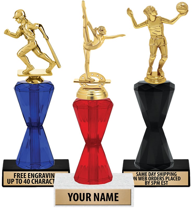 11 3/4" Double Diamond Crystalline Trophies