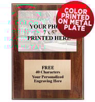 Wood Vertical Metal Photo Plaque