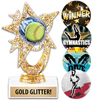 Gold Glitter Astral Star Insert Trophy