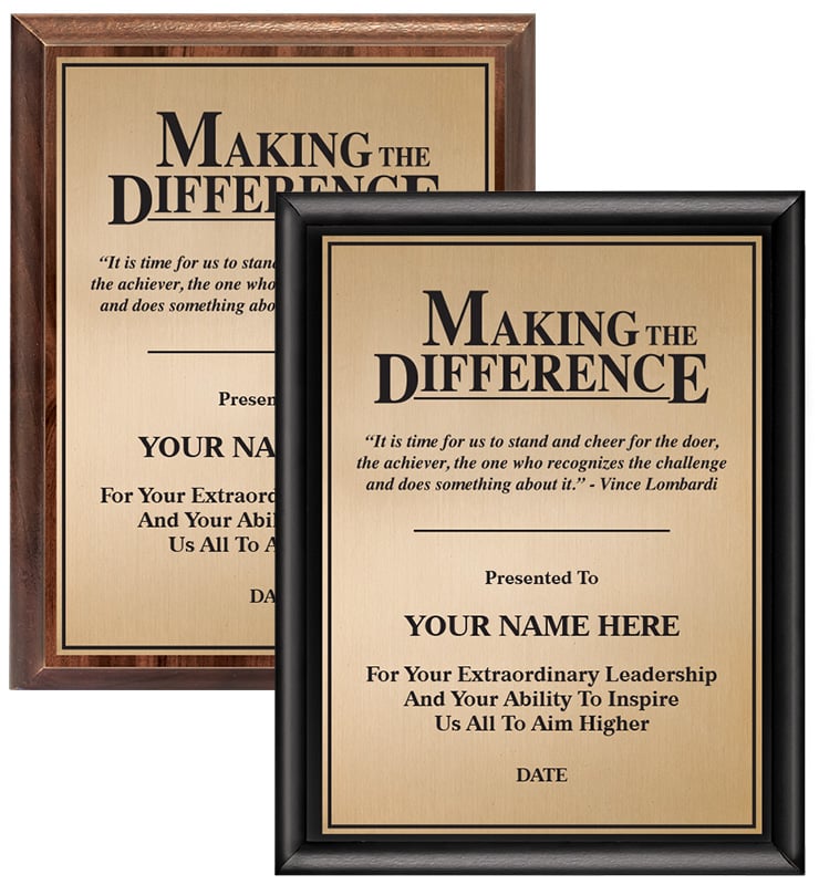 Making The Difference Motivational Plaque