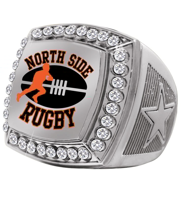 Custom Deluxe Printz Silver Star Ring With Ring Box