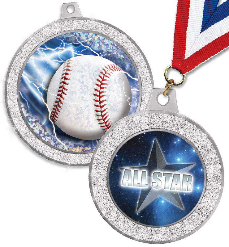 Silver Glitter Insert Medals