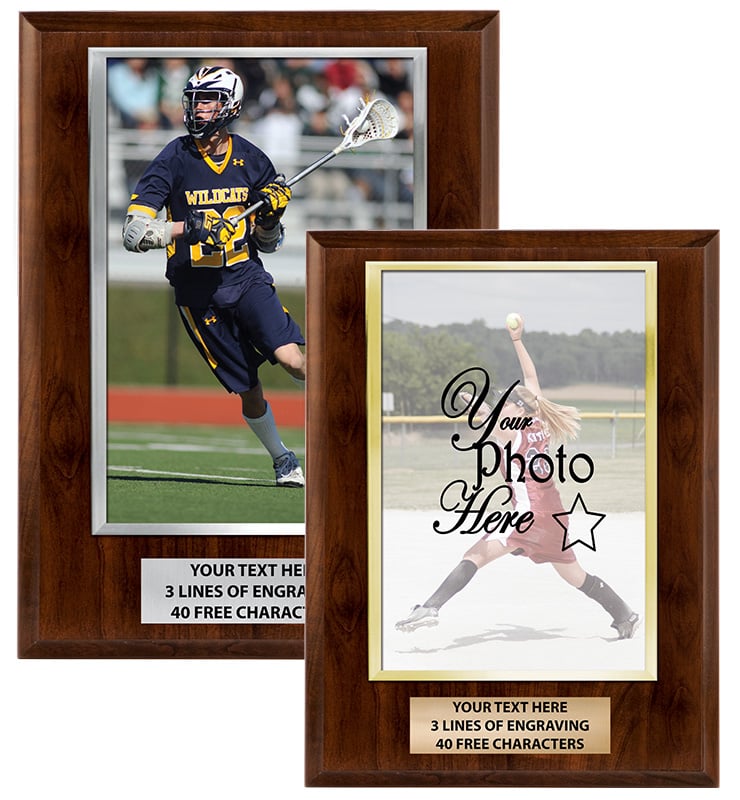 Wood Vertical Slide-In Corporate Photo Frame Plaque