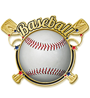 Crossed Bats Insert Baseball Pin