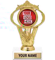 Oval Flame Custom Insert Trophy