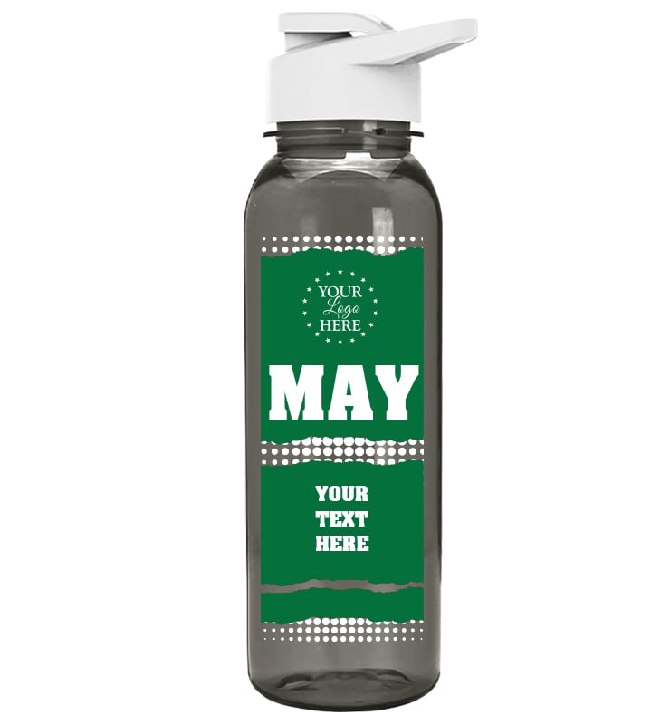 Gray School Spirit Water Bottle 24oz - Green White