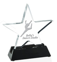 5 1/4" Clear Star On Base