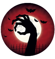 2" Halloween Zombie Hand Sticker