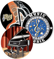 2" Music Stickers
