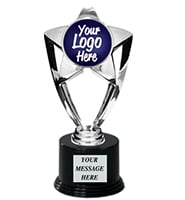 8" Silver Star Custom Insert Deluxe Trophy