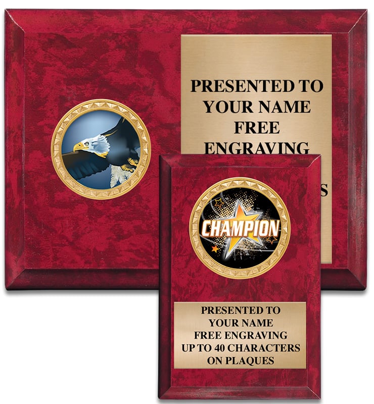 Red Marbleized Insert Plaques