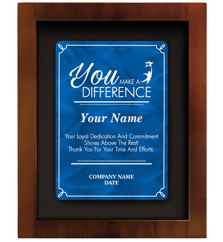You Make A Difference Shadow Box Frame Plaque