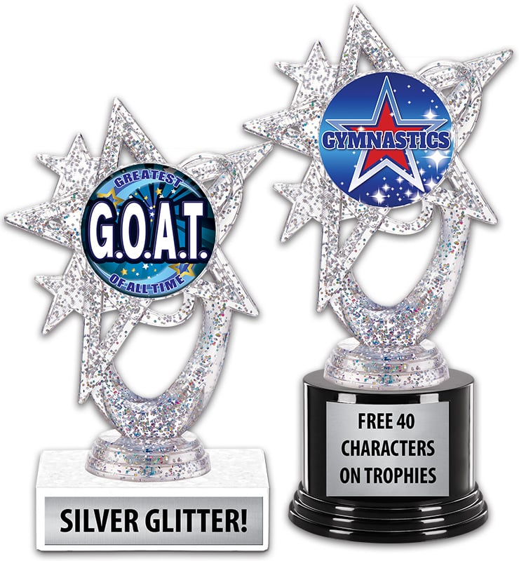 Silver Glitter Astral Star Insert Trophy