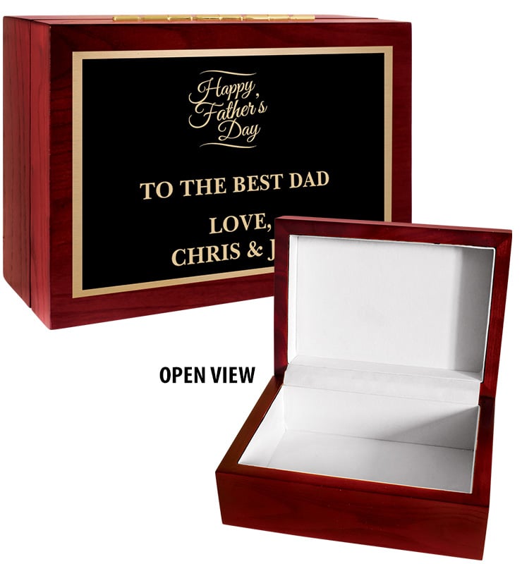 Rosewood Keepsake Box With Black Plate