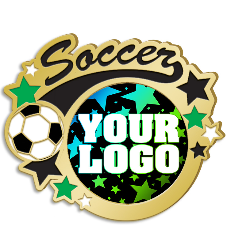 1.5" Gold Soccer Insert Pin