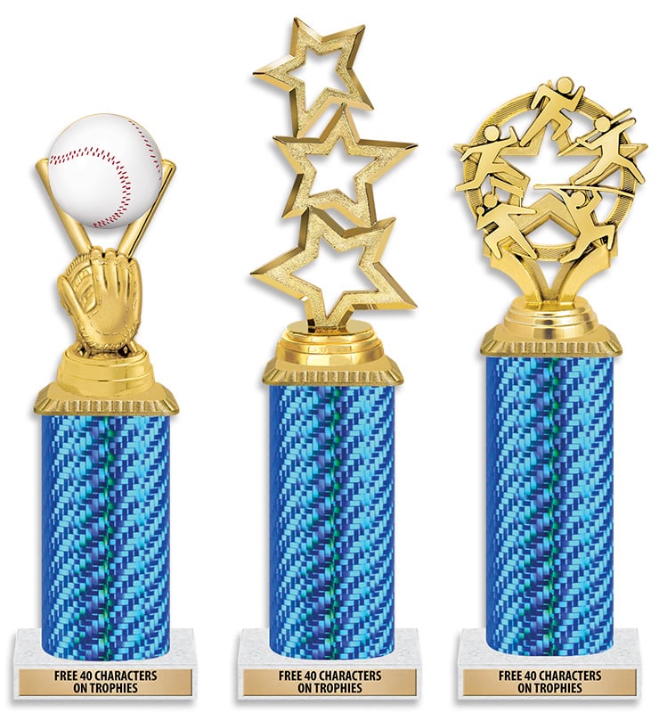 Blue Fiber Optic Deluxe With Cap Trophies