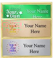 Small Rectangle Gold Frame Color Badge