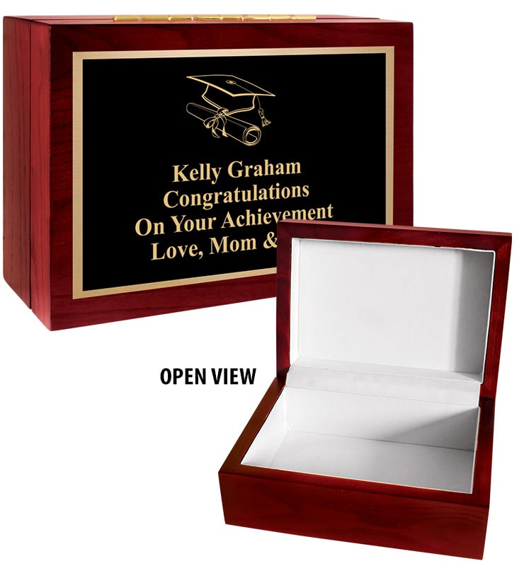 Rosewood Keepsake Box With Black Plate