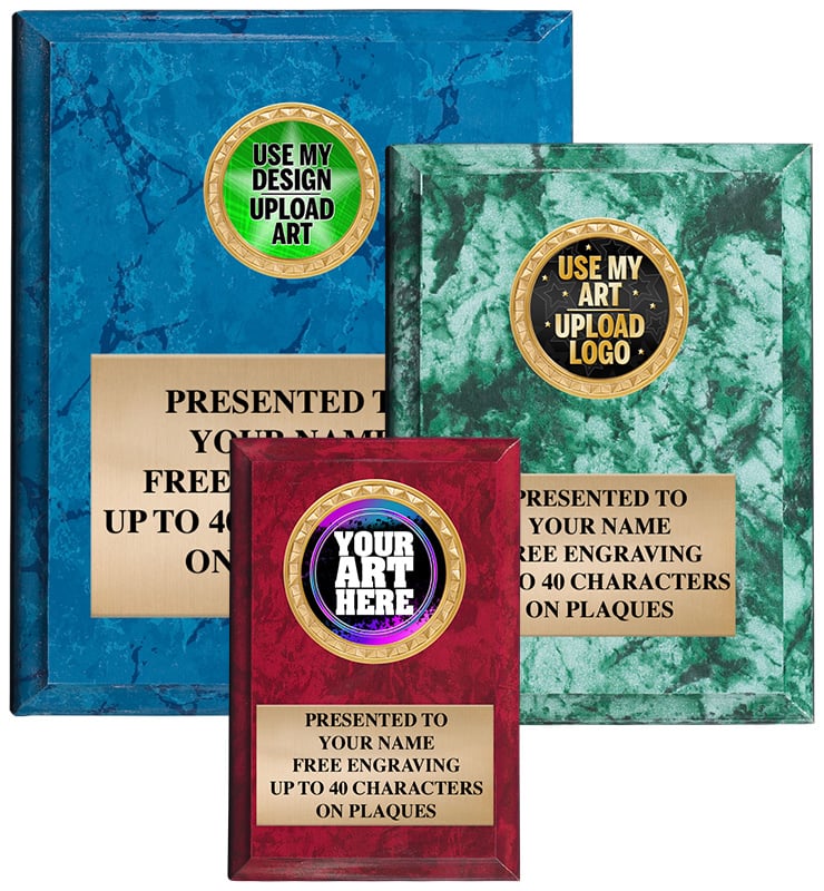 Color Marbleized Plaques