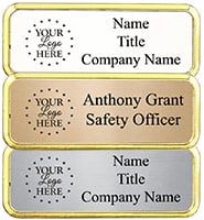 Small Rounded Gold Frame Badge