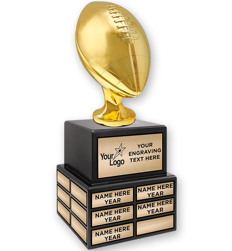 Shiny Gold Football Perpetual Trophy