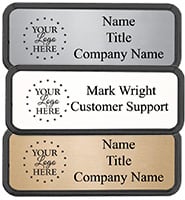 Small Rounded Black Frame Badge