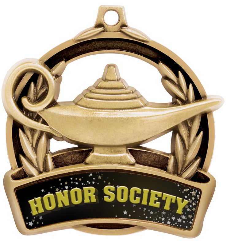 2" Lamp Of Learning Honor Society Medal