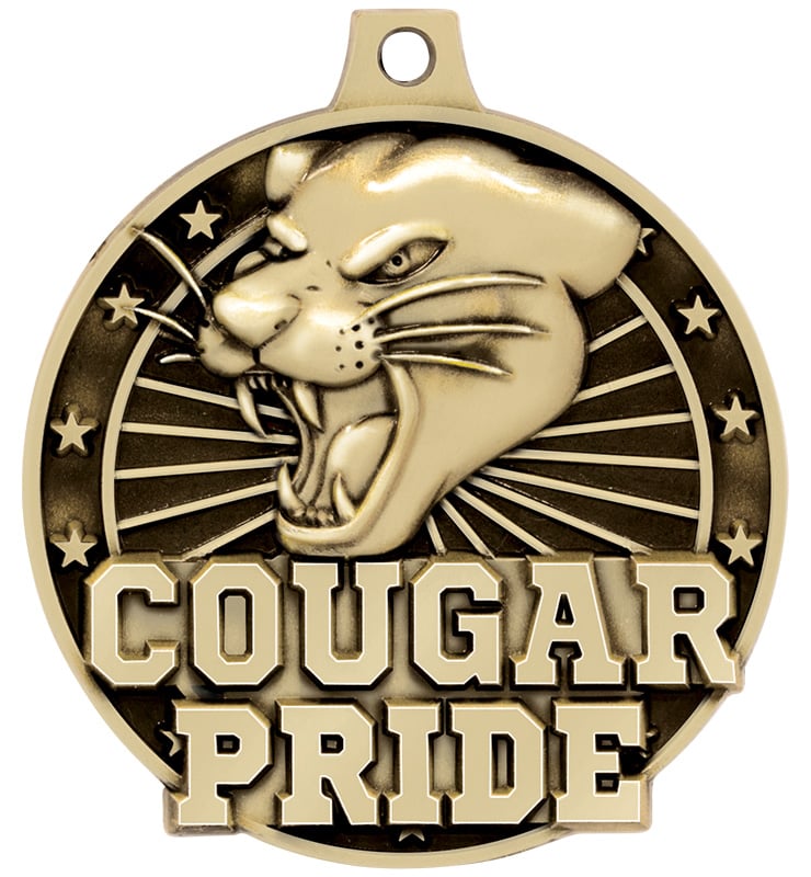 2" 3D Cougar Pride Medal